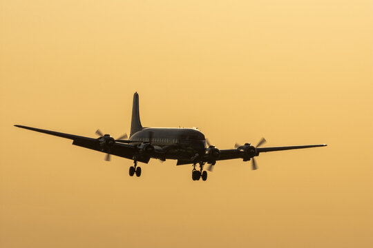 Bucharest, Romania 08-30-2025: Red Bull Aerobatics team DC-6 performing at BIAS 2025