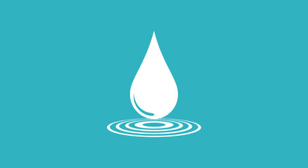 Fototapeta premium Water Drop Creating Ripples: Symbol of Purity and Conservation.