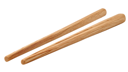 Two parallel, light-brown wooden paddles or spatulas.  The wood grain is visible.  They are slightly curved, angled, and appear to be a uniform thickness