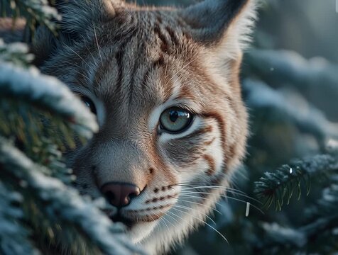 Silent Predator Resting Among Snow and Shadows