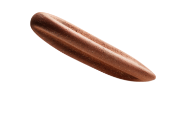 Oval, copper-colored object, smooth texture,  elongated shape