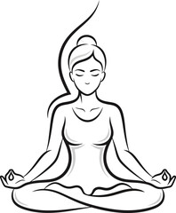 Elegant meditative pose illustration showcasing wellness and inner peace through mindful practice