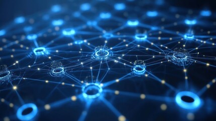 Abstract network connections in a dark digital space