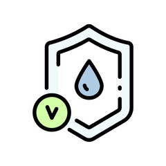 Water resistant material color symbol. Orthopedic waterproof mattress vector flat icon. Isolated on white background illustration.