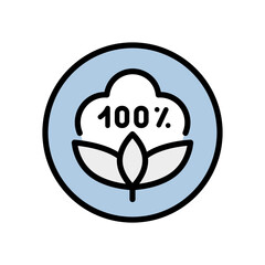 Cotton color icon. Isolated on white background. Cotton flower simple symbol vector illustration.