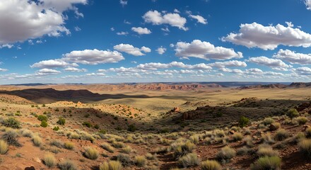 landscape with blue sky and clouds