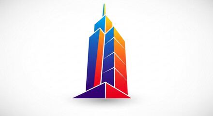 Modern skyscraper building logo design vector illustration for real estate company and architecture firm