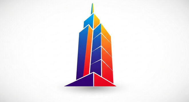 Modern skyscraper building logo design vector illustration for real estate company and architecture firm