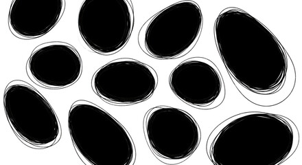 Assorted elliptical rings and ovals set — dynamic oval shapes and ring outlines in varying thicknesses for design accents, frames, and modern graphic elements