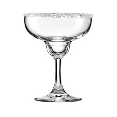 Clear margarita glass with sugared rim