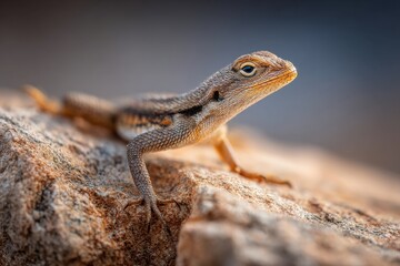 Close-up of a lizard on a rock