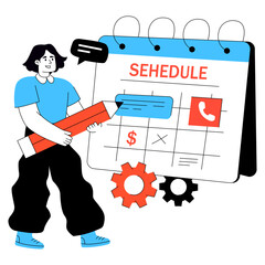 Trendy design illustration of business schedule
