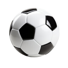 Fototapeta premium Soccer ball, black and white, perfectly round, stitched panels