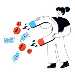 A beautiful design illustration of attract money