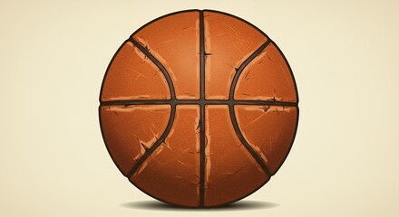 Basketball illustration isolated on neutral background for sports design
