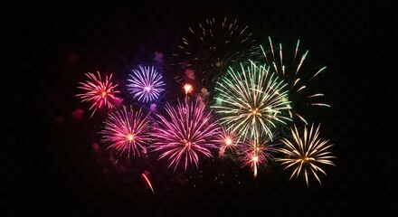 Fireworks display against a night sky colorful explosion of light and energy celebration concept