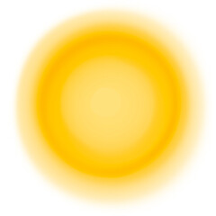 Abstract glowing yellow sun halo isolated on white background