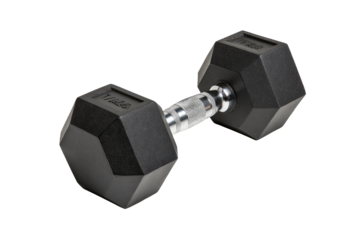 Black octagonal dumbbell with chrome handle (1)
