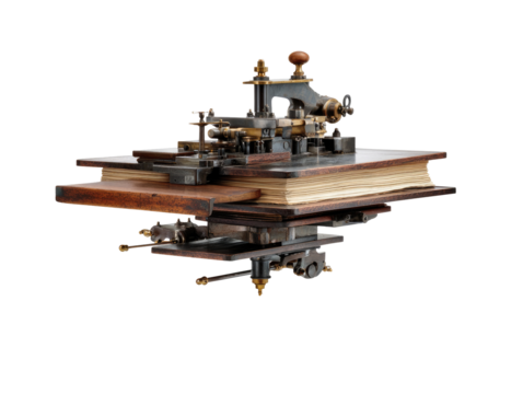 Antique bookbinding machine