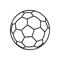 Obraz premium Classic Soccer Ball Outline. A clean, high-contrast black and white rendering of a traditional sports sphere, representing play, unity, and competition.