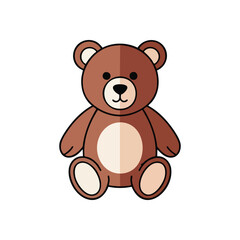 Charming Teddy Bear Illustration. A delightful cartoon plushie, embodying innocence and comfort. Perfect for projects related to childhood joy and gentle themes.