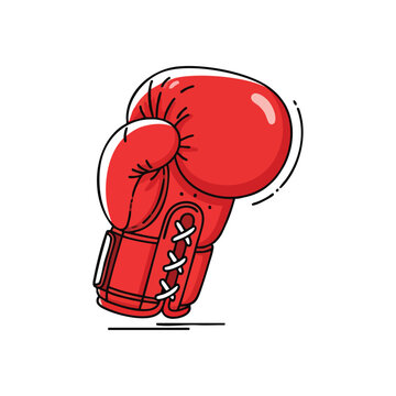 Red Boxing Glove Icon for Sports. Vibrant pugilistic glove graphic. Embodies courage, resilience, and the spirit of competition in any challenge.