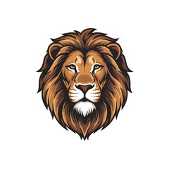 Majestic Lion Head Emblem Art. This striking big cat image showcases a magnificent mane on a deep black background. It perfectly represents power, bravery, and leadership.
