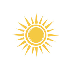 Radiant Daystar Emblem. A vibrant golden celestial body with prominent rays on a stark black background. It symbolizes warmth, happiness, and summer energy.