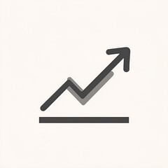 Negative growth arrow symbol for financial forecast model