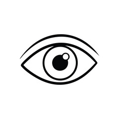 Clean Eye Vision Icon. This crisp monochrome graphic depicts an ocular gaze, symbolizing security, vigilance, and digital awareness. Ideal for privacy or observation themes.