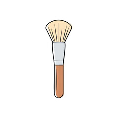 Elegant Cosmetic Brush Illustration. Clean vector artwork of an applicator for beauty. Represents self care, glamour, and professional artistry in makeup routines.