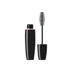 Mascara Icon on Dark Background. Essential eye cosmetic in sleek onyx shade. This elegant illustration symbolizes beauty, enhancement, and self-care. Perfect for digital projects.