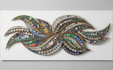 Eco-friendly Wall Sculpture Made Of Recycled Materials (Item1)
