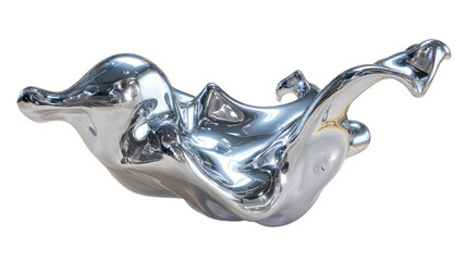 Abstract, reflective, metallic, liquid form