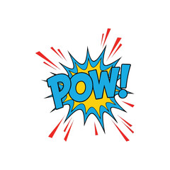 Vibrant Comic Book Impact Burst. A bold graphic featuring the word 'POW!' in a classic cartoon style. It symbolizes action, energy, and an explosive moment, ideal for striking visuals.