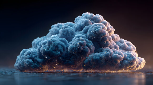 Data cloud with padlock icon floating in the center f it.