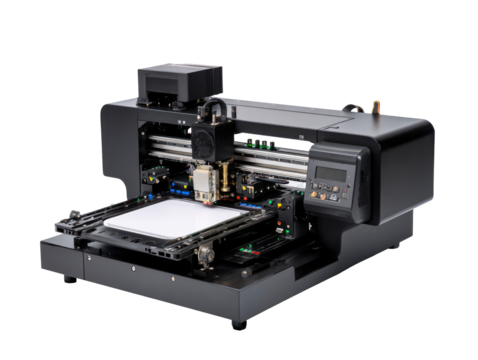 Black 3D printer/laser cutter,  modern design