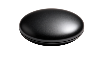 Black compact device, studio shot, dark background, tech product