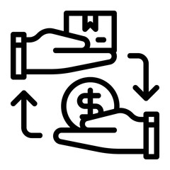Cash on Delivery Icon Outline Style