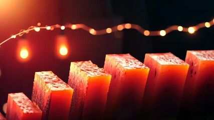 Business graph with rising bars and glowing red line, financial success, economic growth, sharp focus, futuristic and bright design - Powered by Adobe