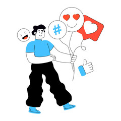 Fototapeta premium A colored design illustration of social responses