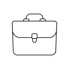 Outline drawing of a business briefcase on transparent background
