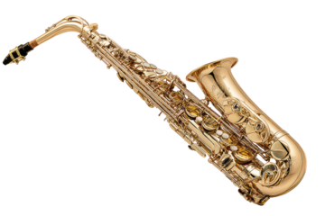 Polished gold-toned alto saxophone