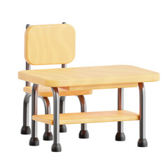 3D Rendering of a School Desk
