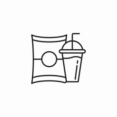chips and soda icon sign vector