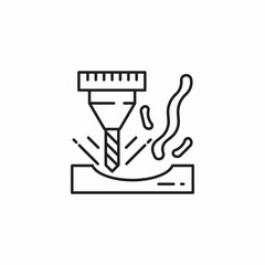 drill bit drilling icon sign vector