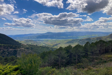 Obraz premium Scenic nature surrounds the hiking trails, offering stunning views and peaceful outdoor experiences in Sierra Tejeda Natural Park, Spain