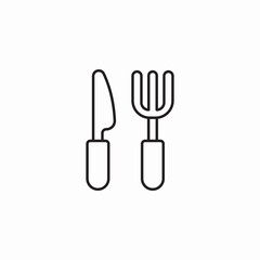 knife fork plate icon sign vector