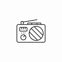 portable radio music icon sign vector