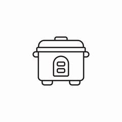 rice cooker kitchen icon sign vector